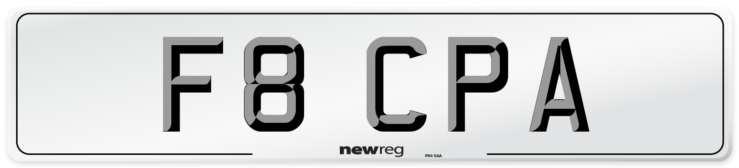 F8 CPA Number Plate from New Reg